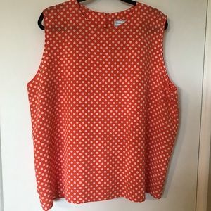 Jennifer Moore polka dot sleeveless top. SZ 2X